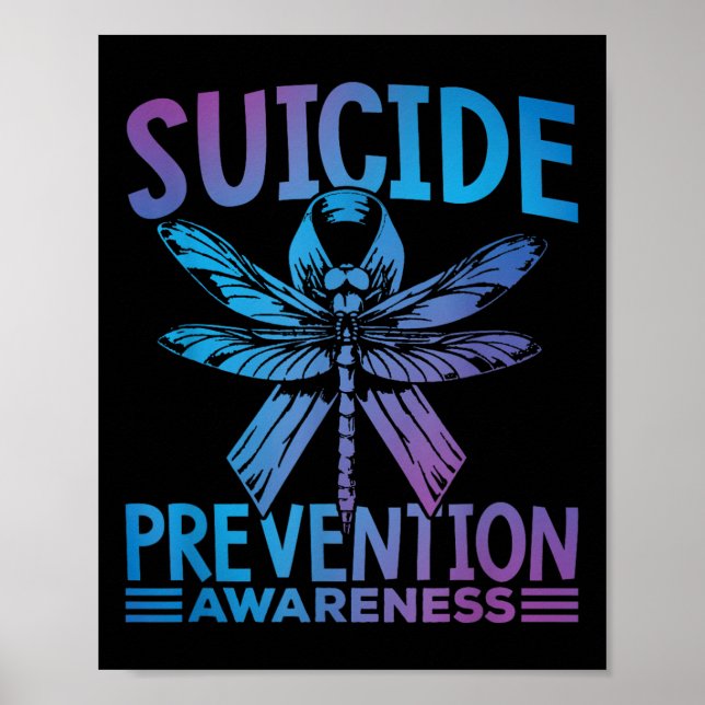 Medvetenhet om självmordsförebyggande turkos och l poster (Framsidan)