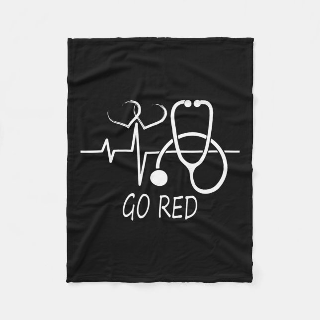 Medvetenhet om sjukdomar Vi Bära Red i februari, r Fleecefilt (Framsidan)