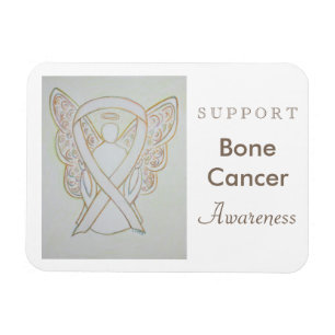Medvetenhet om skelettcancer Ribbon Angel Magnet