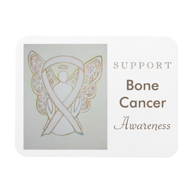 Medvetenhet om skelettcancer Ribbon Angel Magnet (Horisontell)