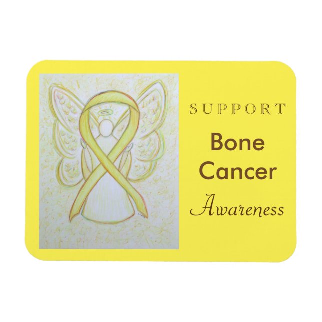 Medvetenhet om skelettcancer Ribbon Angel Magnet (Horisontell)
