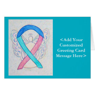 Medvetenhet om sköldkörtelcancer Ribbon Angel Card Hälsningskort