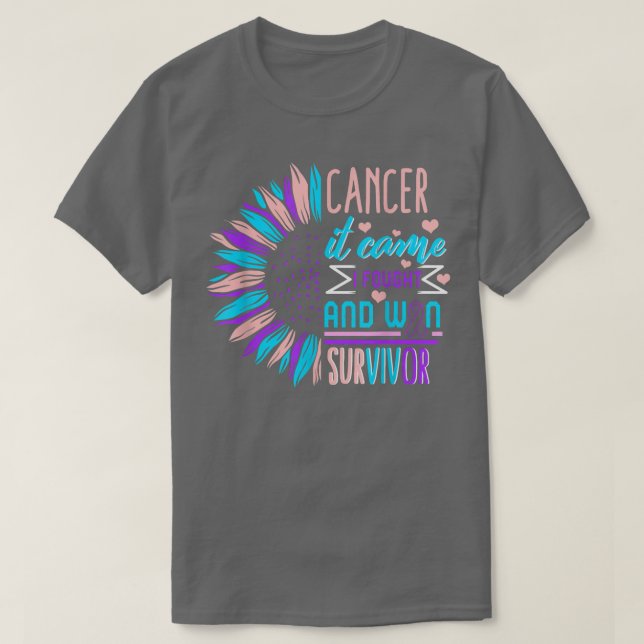 Medvetenhet om sköldkörtelcancer Survivor Solros T T Shirt (Design framsida)