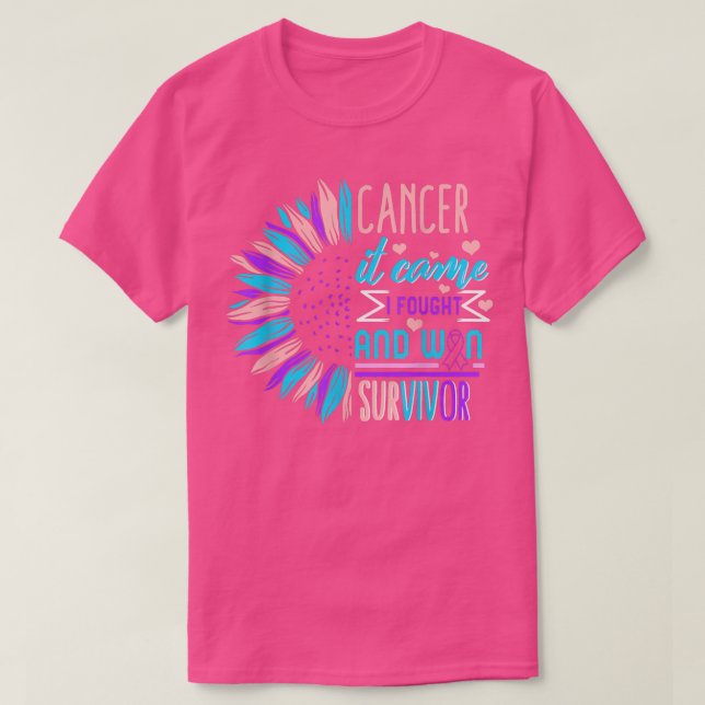 Medvetenhet om sköldkörtelcancer Survivor Solros T T Shirt (Design framsida)