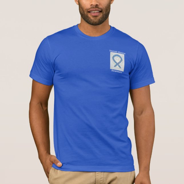 Medvetenhet om sköldkörtelsjukdom Paisley Blue Rib Tee (Framsida)
