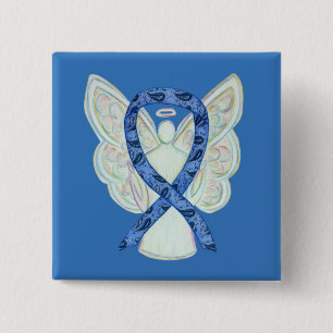 Medvetenhet om sköldkörtelsjukdom Paisley Ribbon Knapp