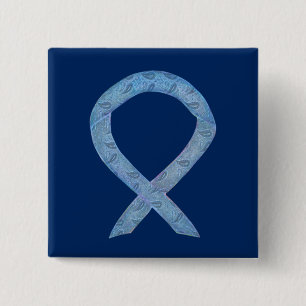 Medvetenhet om sköldkörtelsjukdom Paisley Ribbon P Knapp