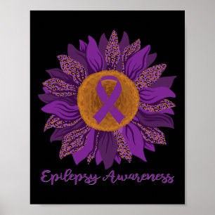 Medvetenhet om solros - Lila Ribbon Poster