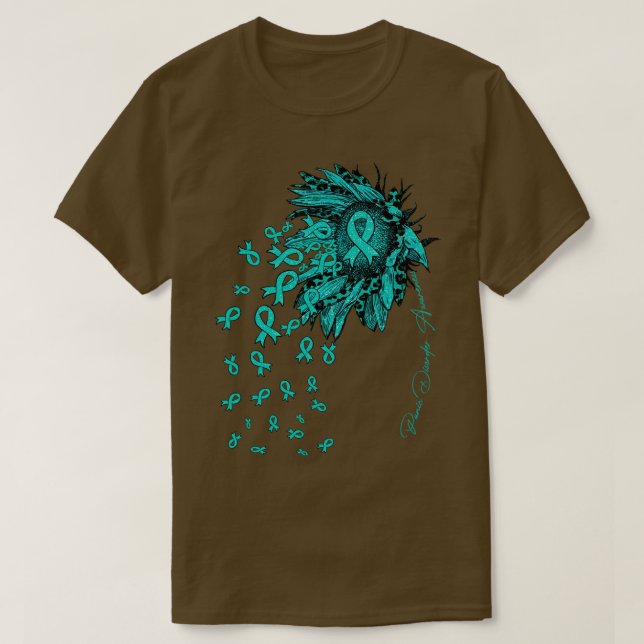 Medvetenhet om solrosblommor från solrosband t shirt (Design framsida)