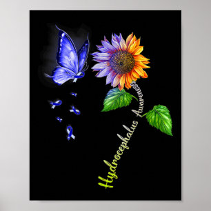 Medvetenhet om solrosblommor - Hydrocephalus Poster