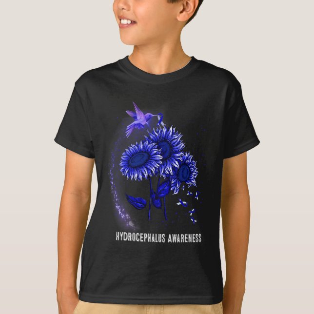 Medvetenhet om solrosblommor - Hydrocephalus T Shirt (Framsida)
