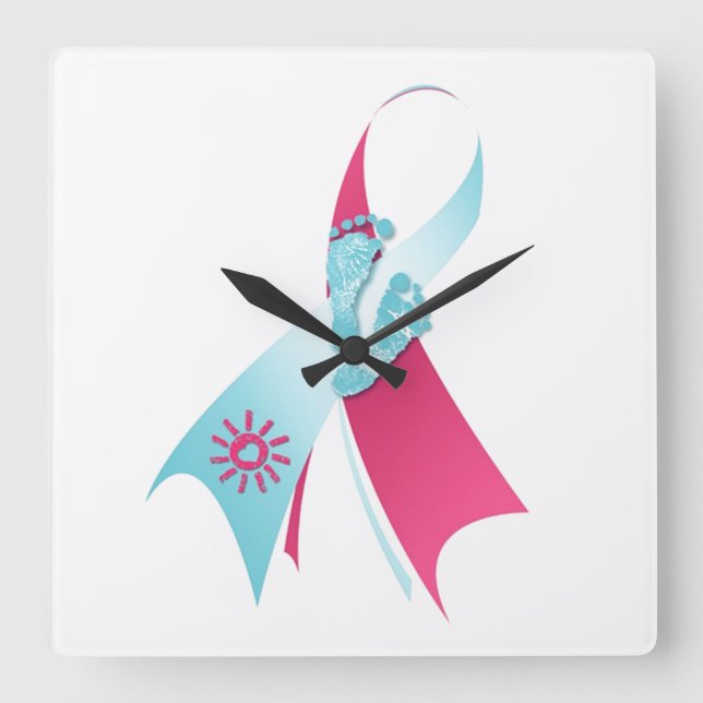 Medvetenhet om spädbarns förlust fyrkantig klocka (Framsida)