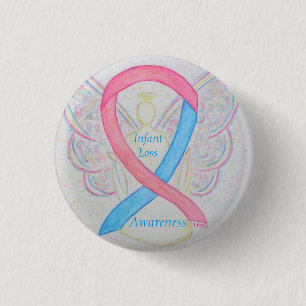 Medvetenhet om spädbarns förlust Ribbon Angel Anpa Knapp