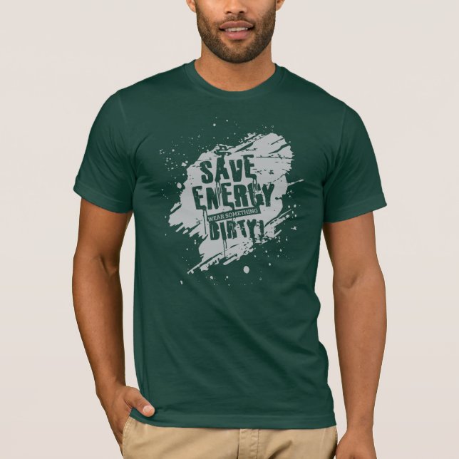 Medvetenhet om spara Energi och klimatförändringar T Shirt (Framsida)
