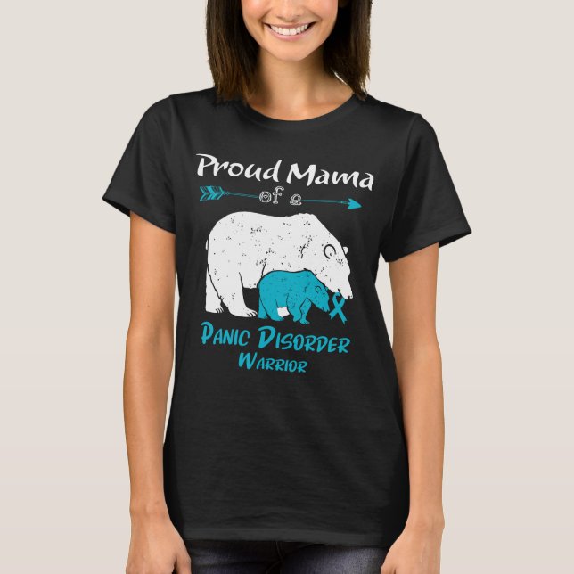 Medvetenhet om stolt Mamma Bear Panic Disorder T Shirt (Framsida)
