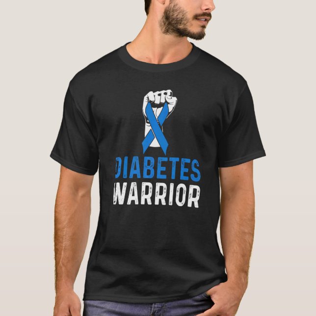 Medvetenhet om T1D Diabetes Warrior Premium T Shirt (Framsida)