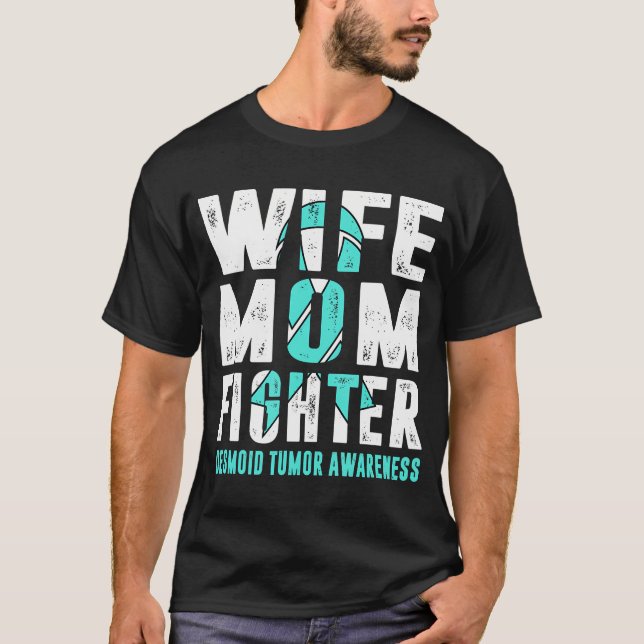 Medvetenhet om torsken Mamma Fighter Desmoid Tumor T Shirt (Framsida)