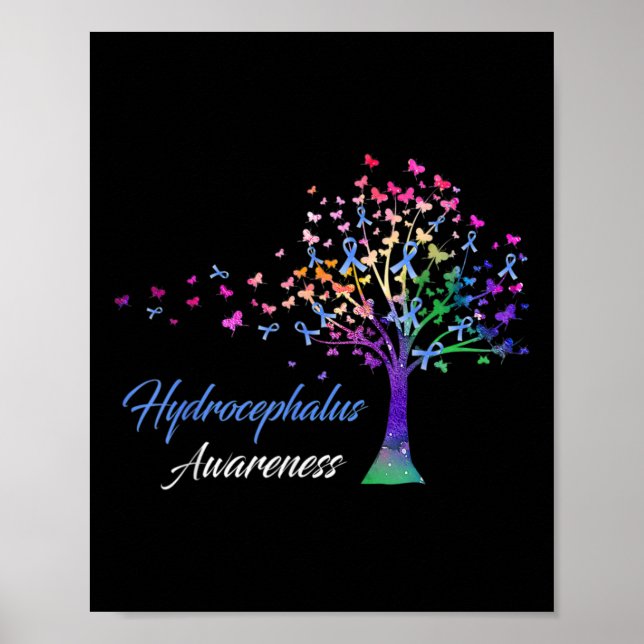 Medvetenhet om Träd Ribbon Kärlek Hope Awareness Poster (Framsidan)