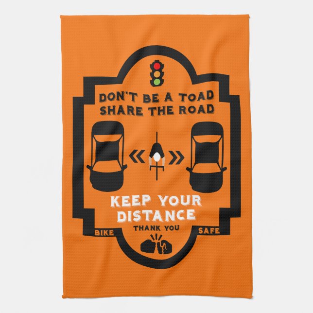 Medvetenhet om trafiksäkerhet för cyklar kökshandduk (Vertikal)