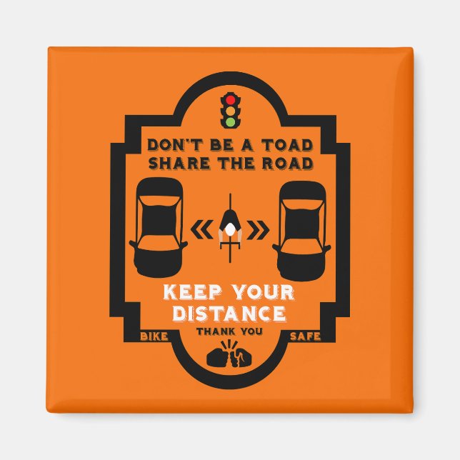 Medvetenhet om trafiksäkerhet för cyklar magnet (Framsidan)