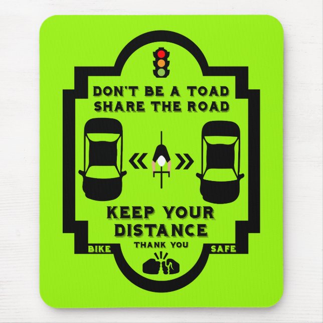 Medvetenhet om trafiksäkerhet för cyklar musmatta (Framsidan)