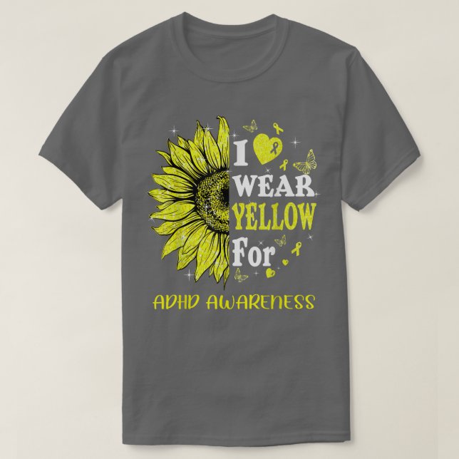 Medvetenhet om Twinkle Heart-solros T Shirt (Design framsida)