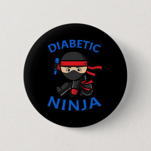 Medvetenhet om typ 1-diabetes Diabetiker Ninja T1d Knapp