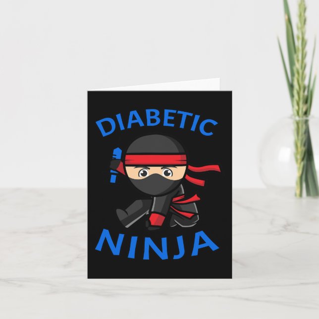 Medvetenhet om typ 1-diabetes Diabetiker Ninja T1D Kort (Framsida)