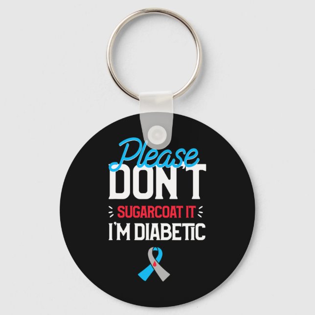 Medvetenhet om typ 1-diabetes Sockerbeslag D. Nyckelring (Framsida)