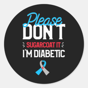 Medvetenhet om typ 1-diabetes Sockerbeslag D. Runt Klistermärke