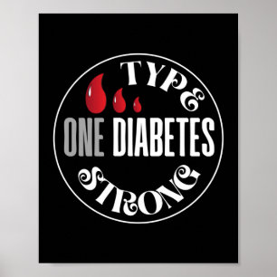 Medvetenhet om typ 1-diabetes Stark Poster