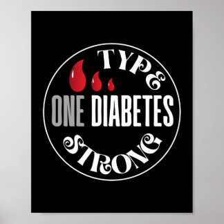 Medvetenhet om typ 1-diabetes Stark Poster