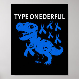 Medvetenhet om typ anbudsgivande T-rex typ 1-diabe Poster