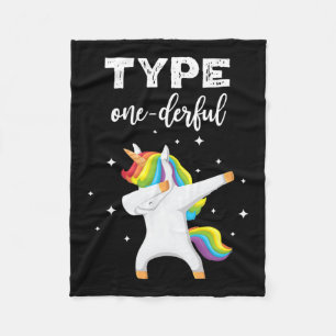Medvetenhet om typ Onederful Dabbing Unicorn Diabe Fleecefilt