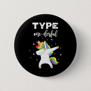 Medvetenhet om typ Onederful Dabbing Unicorn Diabe Knapp