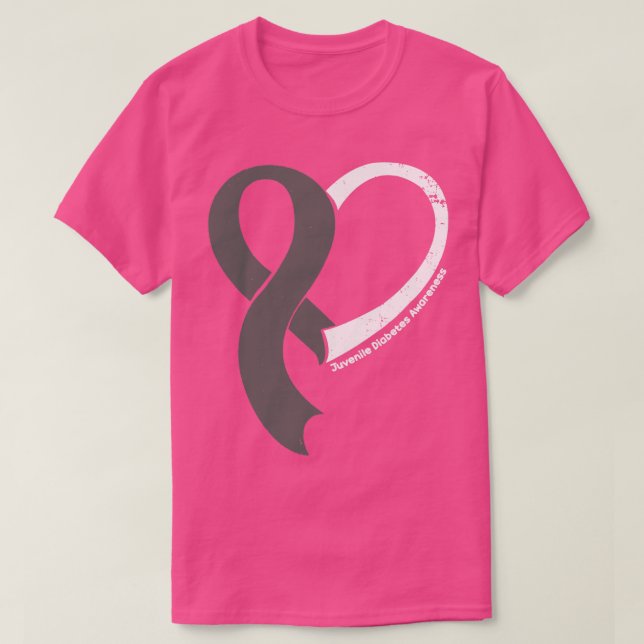 Medvetenhet om ungdomsdiabetes Hope Kärlek Heart R T Shirt (Design framsida)