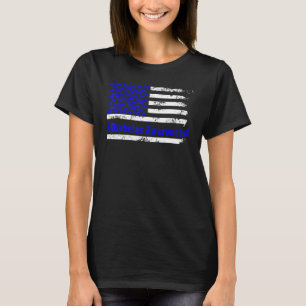 Medvetenhet om USA flagga Blue Support T Shirt