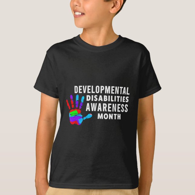 Medvetenhet om utvecklingsrelaterade funktionshind t shirt (Framsida)