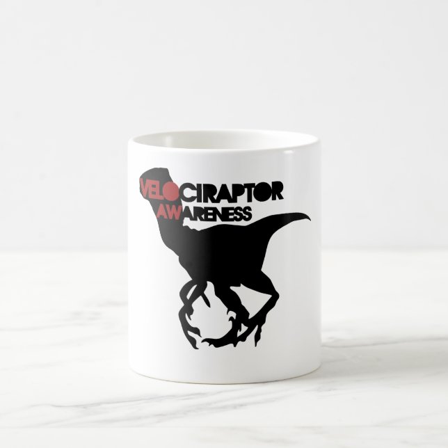 Medvetenhet om velociraptor kaffemugg (Center)