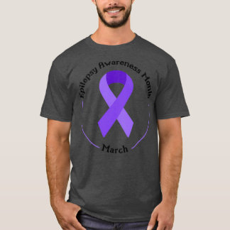 Medvetenhet om vit epilepsi Lila Ribbon Morsa T Shirt