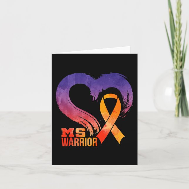 Medvetenhet om Warrior Heart Många Sclerosis Månad Kort (Framsida)