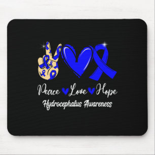 Medvetenhet Peace Kärlek Hope Blue Ribbon Musmatta