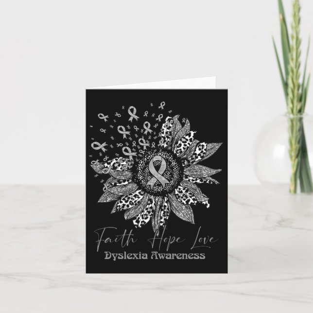 Medvetenhet Retro Solros Faith Hope Kärlek Warrior Kort (Framsida)