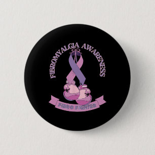 Medvetenhet Ribbon Boxing Handskar Fibro Fighter Knapp