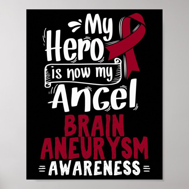Medvetenhet Ribbon Brain Aneurysm Poster (Framsidan)