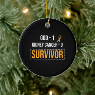 Medvetenhet Ribbon Kidney Cancer Julgransprydnad Keramik