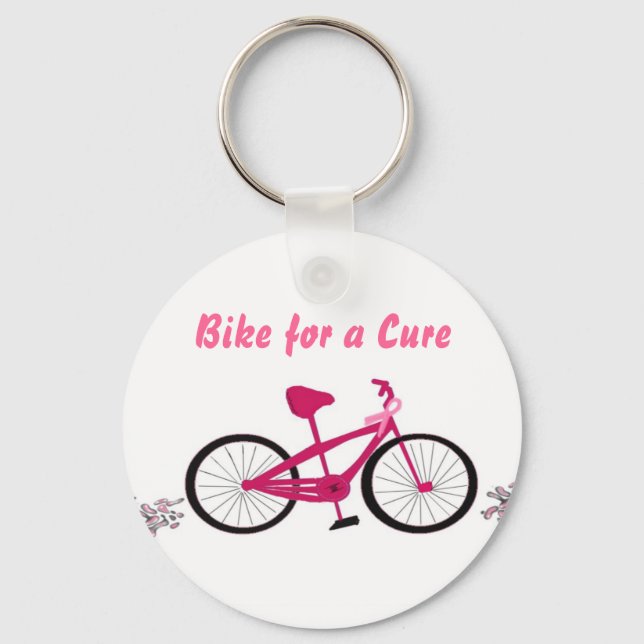 Medvetenhet Rosa Cykel Nyckelring (Framsida)