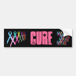 Medvetenhet Rosett band Cure Bumper Sticker Bildekal