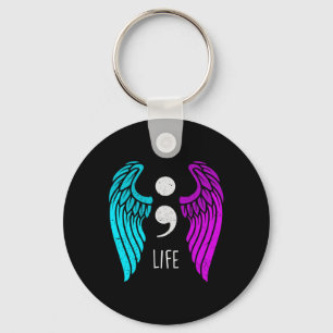 Medvetenhet - Semi Colon Life Angel Nyckelring