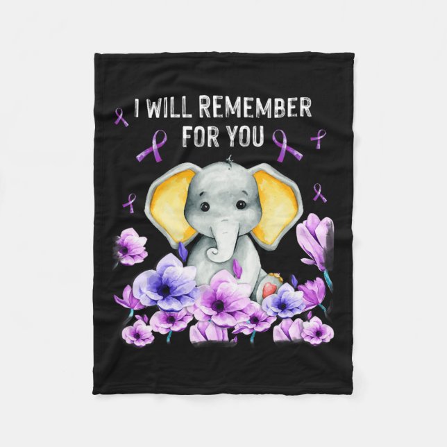 Medvetenhet Söt Elefant Jag Kommer Att Minnas För  Fleecefilt (Framsidan)